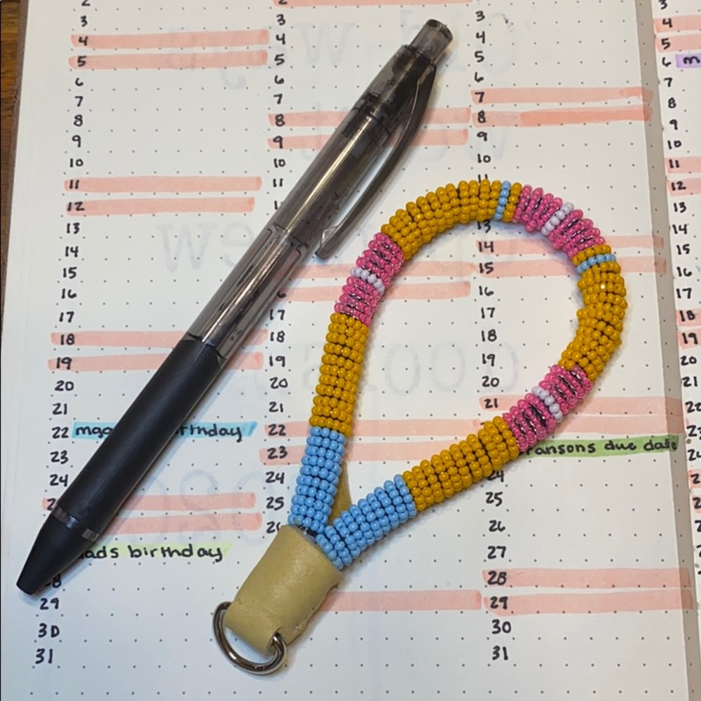 Handmade beaded keychain